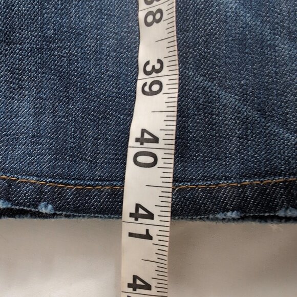 True Religion Y2K Women's Blue Denim Jeans Distressed Bootcut/Stitching, Size 28 - Picture 11 of 11